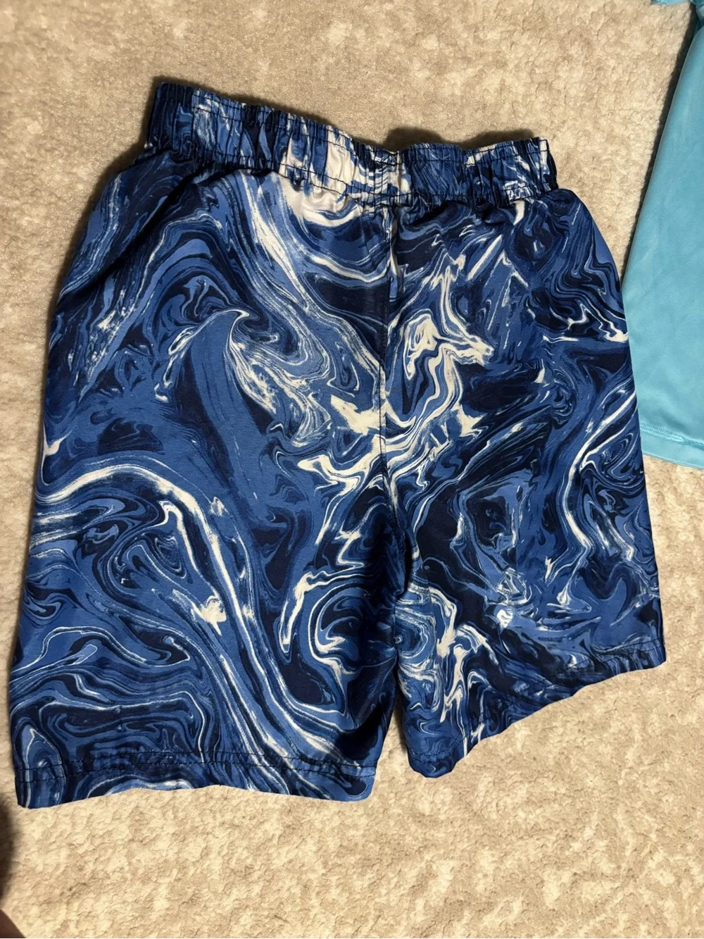 Under Armour Kids Swim Red White Blue Kid Boys Swimsuit Set Bundle Sizes 6 7